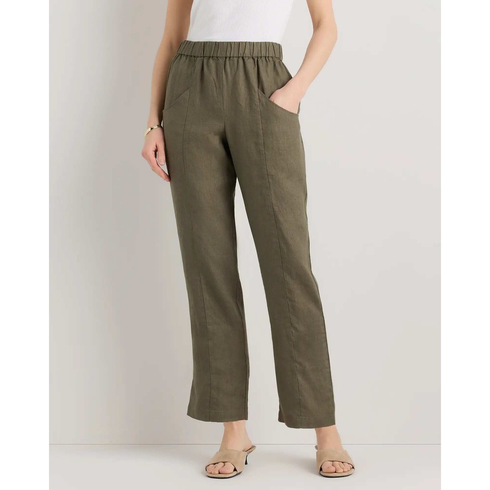 Quince European Linen Tapered Leg Pants Martini Olive Green XS NWT